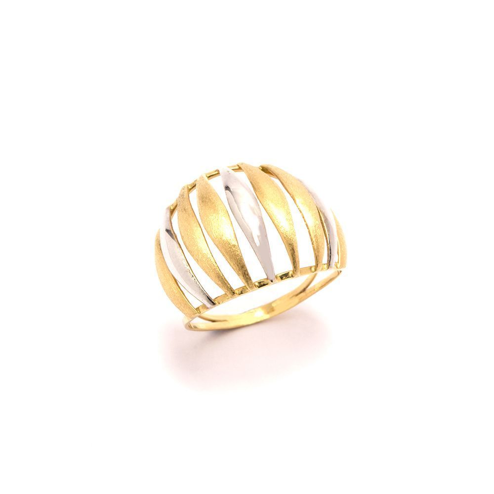 Anel Oval Bicolor em Ouro 18 Kilates - 20490